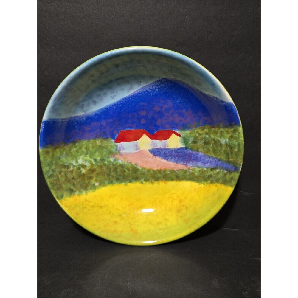 9" Hand‎ Painted Bowl 222 Fifth Impressions Field Of Gold Gail Wells-Hess